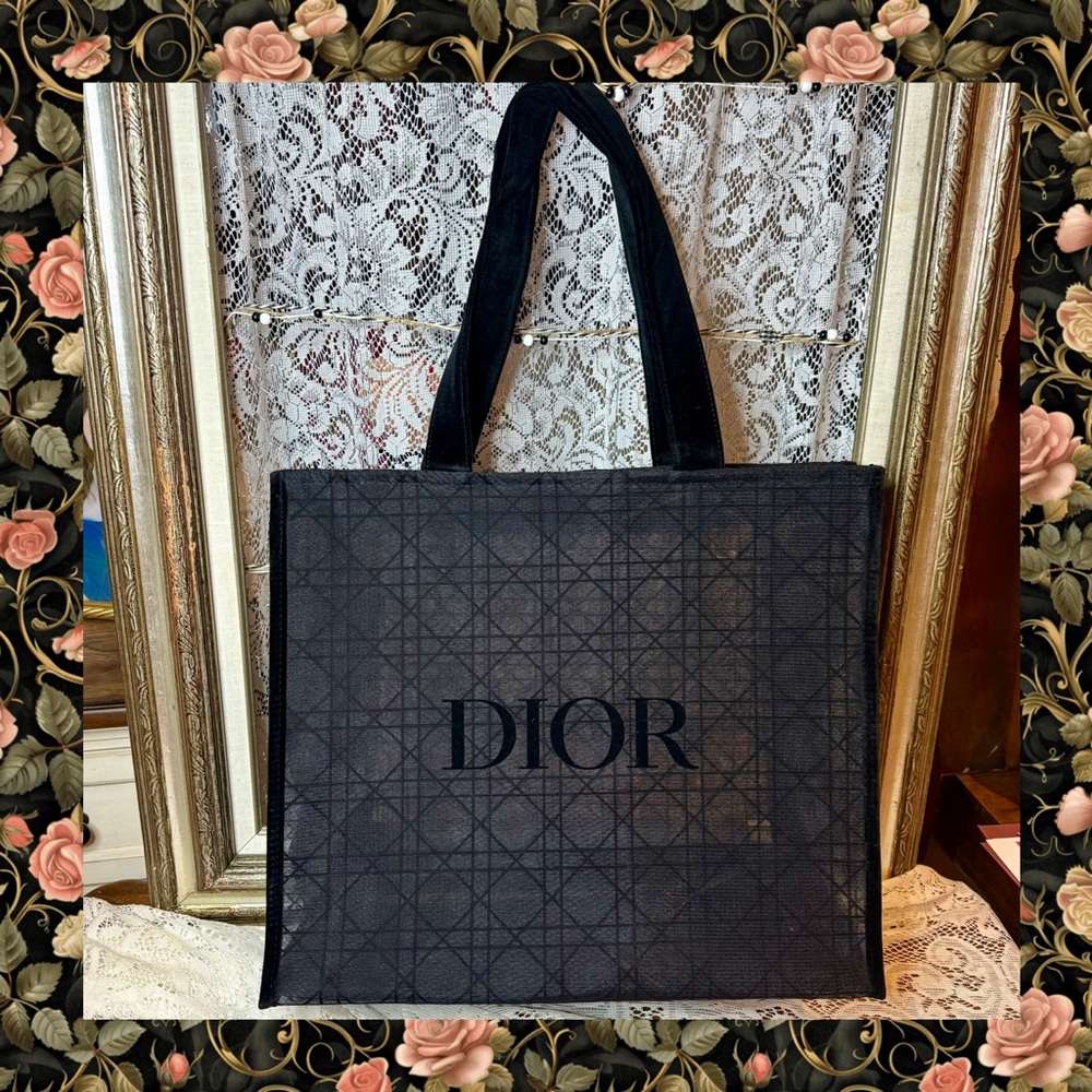 Dior Black Mesh Tote Bag